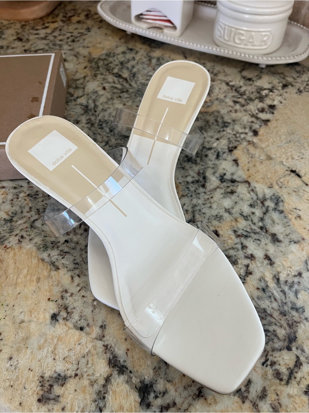 Dolce Vita Genora Clear Crystal Vinyl Mule